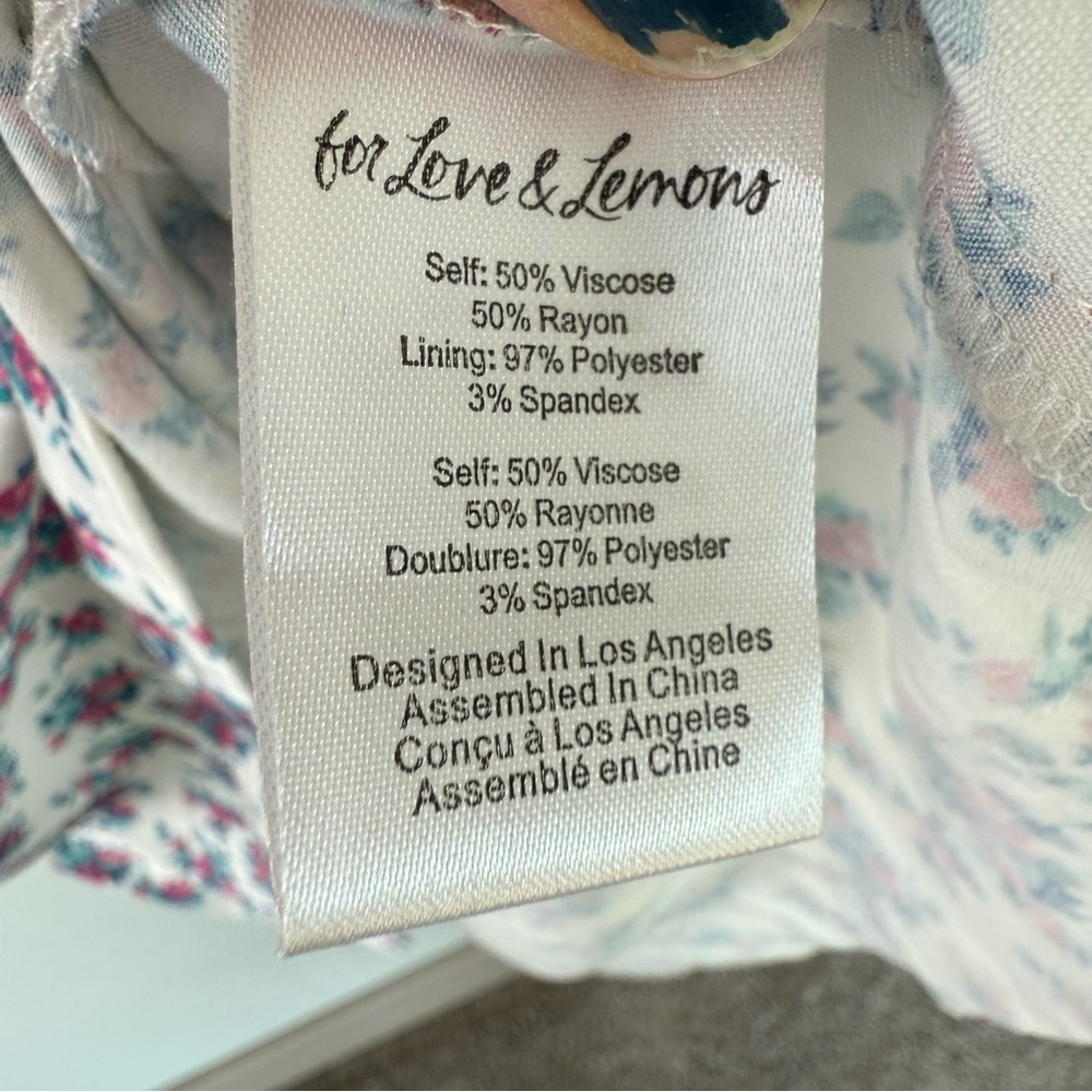 New For Love & Lemons Taggart Floral Print Mini Dress White NWT - Picture 12 of 16